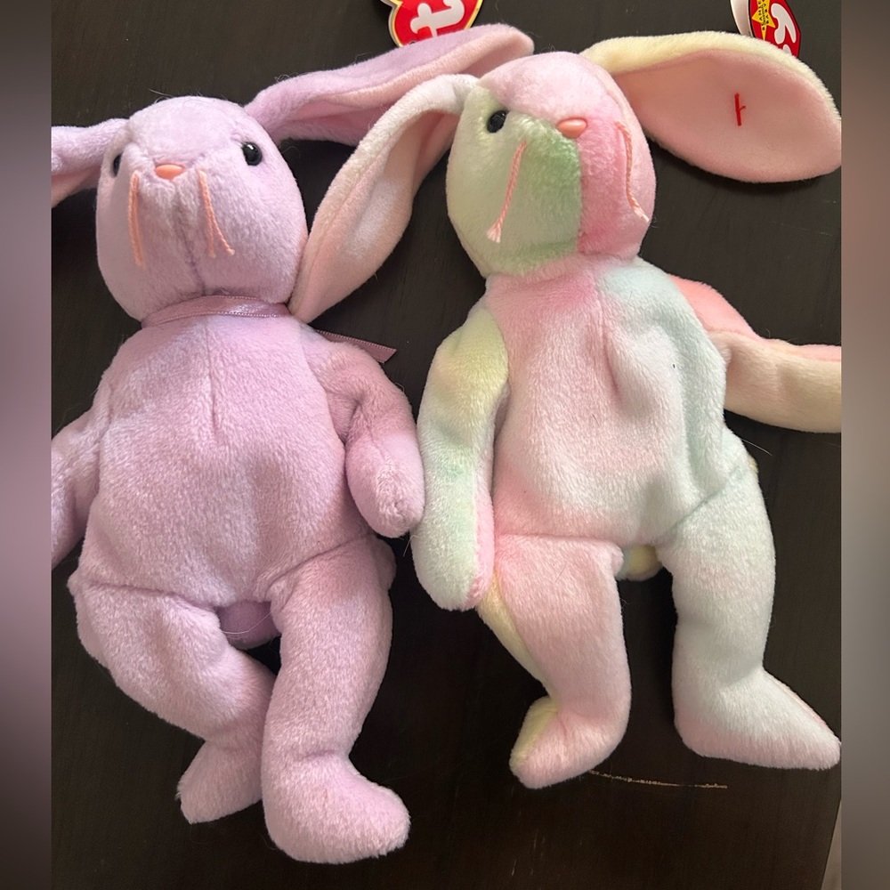 Ty beanie baby bunnies “hippie” and “Flopitty”